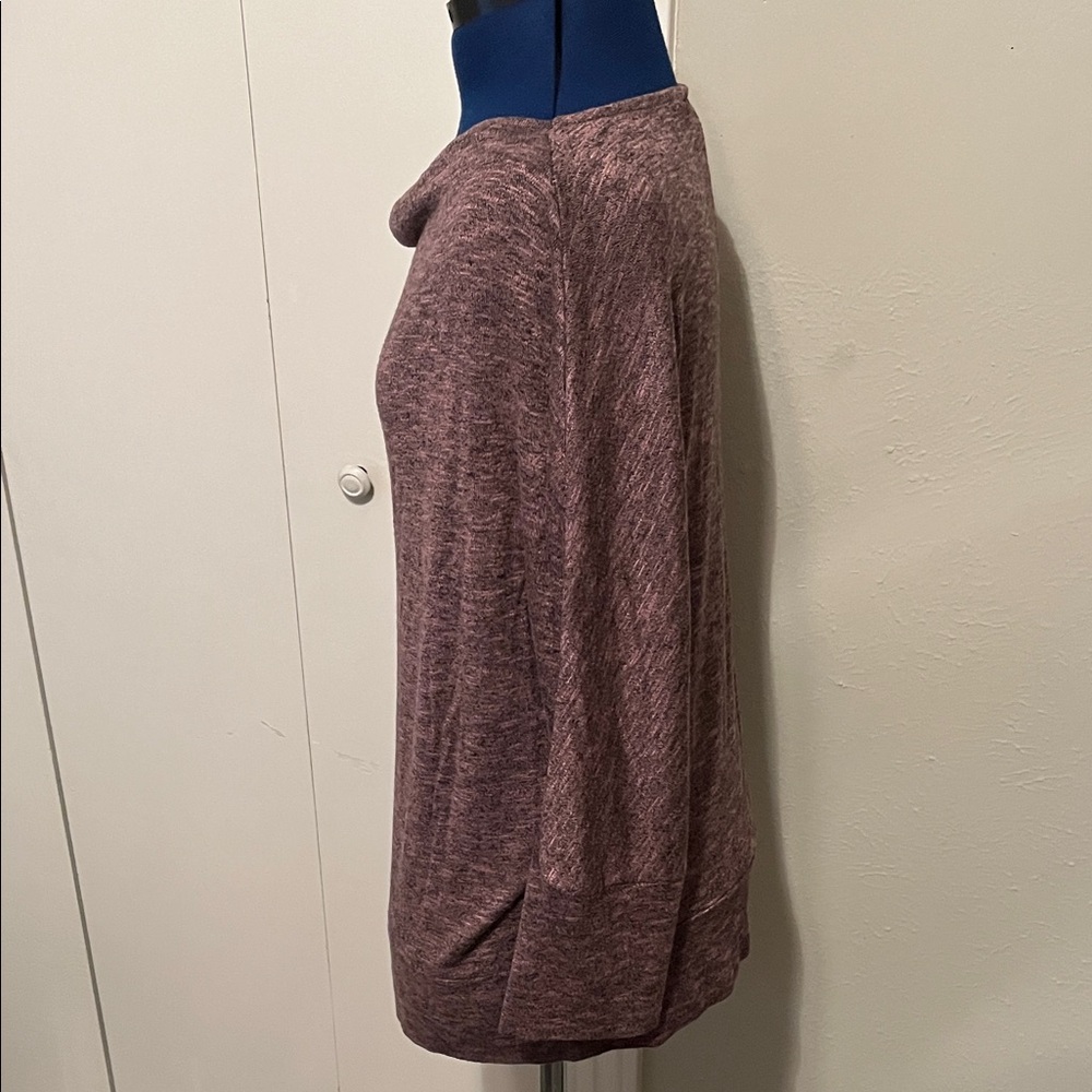 Jennifer Lopez 3/4 Sleeve Heather Purple Sweater Top Draped Neck | Size XXL - Picture 3 of 11
